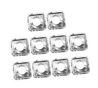 BESTYASH Couvercles de Brûleur de Cuisinière en Aluminium Résistants la Chaleur et Anti-huile, Lot de 10 Pièces Carrés pour Gazinière, Facilite le Nettoyage et Protège la Plaque