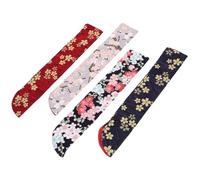 BESTYASH Pochette pour Éventail Pliant en Tissu de Soie, Paquet Éventail Rétro Portable, Lot de 4 Pièces, Style Vintage pour Fêtes D'anniversaire et Rangement