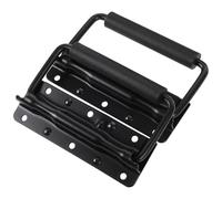 BESTYASH Poignée à Ressort en Fer Robuste pour Boîte à Outils, Design Pliable Ergonomique, Lot de 2 Poignées Noires pour Rangement et Remplacement