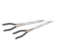 Beta Tools Jeu de 2 pinces extra-longues 1009L/DP-S2 à becs demi-ronds striés, double articulation