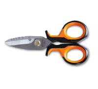 BETA 1128BSX, Ciseaux Electriciens Professionnels avec Coupe Graduée en Acier Inoxydable, Poignée Bimatière et Goupille Anti-Desserrage, Etui Inclus