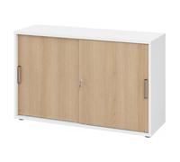 BETA 1752S | Armoire à portes coulissantes | 2 HC - Blanc/Chêne poignée striée en plastique