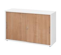 BETA 1752S | Armoire à portes coulissantes | 2 HC - Blanc/Noyer Poignée en métal