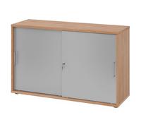 BETA 1752S | Armoire à portes coulissantes | 2 HC - Noyer/Argent Poignée en métal