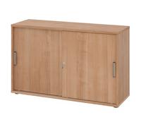 BETA 1752S | Armoire à portes coulissantes | 2 HC - Noyer poignée striée en plastique