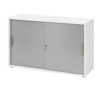 BETA 1752S | Armoire à portes coulissantes | 2 HC - poignée striée en plastique Blanc/Argent