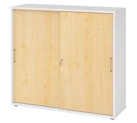 BETA 1753S | Armoire à portes coulissantes | 3 HC - Blanc/Érable Poignée en métal