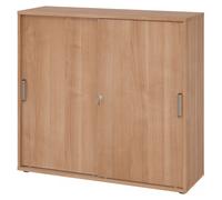 BETA 1753S | Armoire à portes coulissantes | 3 HC - Noyer poignée striée en plastique