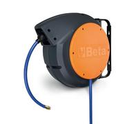 Beta 1900M12X15 - Enrouleur de tuyau automatique pour l’air ou l’eau, structure en plastique antichoc, tuyau 12x15 mm, support pivotant pour un usage professionnel et domestique, longueur 15 mètres