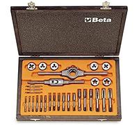 Beta 446/C30 - Composition de tarauds 430 et de filières 440 en acier au chrome, en coffret bois