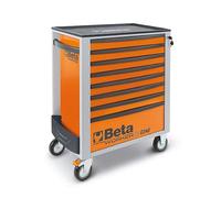 BETA - BW C24S 8/O-Plus Commode pour Outils Mobiles avec 8 tiroirs, Plan de Travail thermoplastique - Orange
