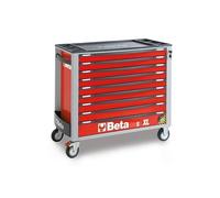 BETA - BW C24SAXL/9-R Commode Mobile avec Neuf tiroirs, avec système Anti-basculement, modèle Long - Rouge