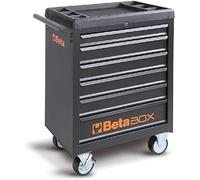 BETA - C04BOX Chariot à Outils avec Roues de 125 mm: 2 Fixes et 2 pivotants (Deux avec Frein), 6 tiroirs Amovibles avec Rail télescopique à Bille et Tapis en Caoutchouc expansé
