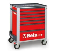 BETA - C24S/7-R Commode à Outils Portable avec 7 tiroirs avec Plan de Travail ABS Haute résistance - Rouge