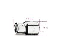 BETA Douille porte embouts - 867 - x 1 - 38 mm - 3/8'' - 10 mm - 6 pans