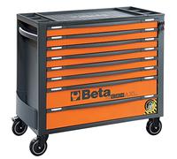 BETA RSC24Axl/8-O Commode à Outils 8 tiroirs avec système Anti-basculement, modèle Long de 882 x 367 mm à Extraction Totale, montés sur Rails télescopiques à Boule, Orange, 024004281