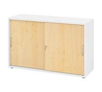 BETA S 1752S | Armoire à portes coulissantes | 2 HC poignée arche métal Blanc/Érable