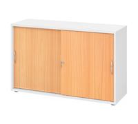 BETA S 1752S | Armoire à portes coulissantes | 2 HC poignée arche métal Blanc/Hêtre