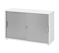 BETA S 1752S | Armoire à portes coulissantes | 2 HC poignée chrome métal Blanc/Argent