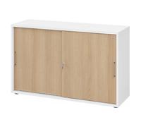 BETA S 1752S | Armoire à portes coulissantes | 2 HC Poignée en métal Blanc/Chêne