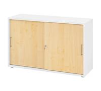 BETA S 1752S | Armoire à portes coulissantes | 2 HC Poignée en métal Blanc/Érable
