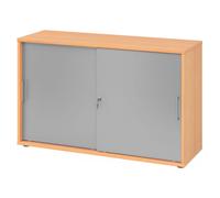 BETA S 1752S | Armoire à portes coulissantes | 2 HC Poignée en métal Hêtre/Argent