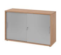 BETA S 1752S | Armoire à portes coulissantes | 2 HC Poignée en métal Noyer/Argent
