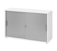 BETA S 1752S | Armoire à portes coulissantes | 2 HC poignée striée en plastique Blanc/Argent
