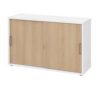 BETA S 1752S | Armoire à portes coulissantes | 2 HC poignée striée en plastique Blanc/Chêne