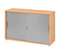 BETA S 1752S | Armoire à portes coulissantes | 2 HC poignée striée en plastique Hêtre/Argent
