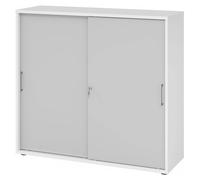 BETA S 1753S | Armoire à portes coulissantes | 3 HC Poignée en métal Blanc/Gris