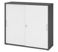 BETA S 1753S | Armoire à portes coulissantes | 3 HC Poignée en métal Graphite/Blanc