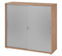 BETA S 1753S | Armoire à portes coulissantes | 3 HC Poignée en métal Noyer/Argent
