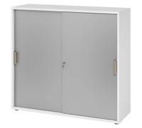 BETA S 1753S | Armoire à portes coulissantes | 3 HC poignée striée en plastique Blanc/Argent