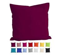 Beties Basic Housse de coussin env. 40 x 40 cm 100% coton en 15 Joyeux Uni couleurs, 100 % coton, Fuchsia, 40 x 40 cm