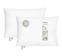 beties - PublikFree - Lot de 2 oreillers 50 x 70 cm - 1000 g de boules de fibres - Coussin intérieur de qualité supérieure et rembourrage de coussin - Coutil en coton lavable - Oreiller doux et