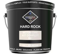 Béton Ciré Kit 5m² finit - HARD ROCK - 2 couches de 5m² - Prêt à l'Emploi - Imperméable - Adhérence sur Tout Support - Intérieur et Extérieur - Instructions incluses - 180-1 - EGLANTINE - BARBOUILLE