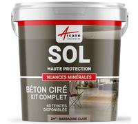 Béton Ciré Sol, Kit avec Primaire et Vernis 2 m² Barbadine Clair