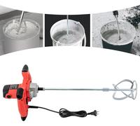 Bétonnière - Malaxeur à mortier électrique portable - 1 500 W - 930 tr/min - Moteur tout cuivre - Malaxeur à main pour ciment et peinture