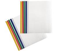BETOOKY 10 Pochettes Transparentes en Plastique A4 pour Documents avec Baguette Reliure Coulissante, Design Portable et Capacité D'environ 230 Feuilles, pour Bureau et École
