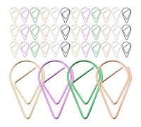 BETOOKY 100 Trombones en Métal Forme Goutte D'eau, 100 Pièces, Clips Créatifs Forte Prise, pour École, Bureau, Enveloppes et Activités Manuelles Couleur Aléatoire