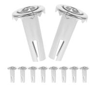 BETOOKY 10pcs Inserts Filetés à Capuchon en Fer pour Tige de Roulette, Manchons Robustes Argentés pour Meubles, Support Renforcé et Remplacement Pratique
