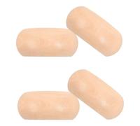 BETOOKY 4 Pièces Pieds de Meuble en Bois Massif Ronds pour Commode, Beige | Style Scandinave Minimaliste, Finition Bois à Grain Visible, Installation DIY Simple, Réduit les Vibrations
