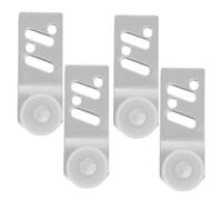 BETOOKY 4 Pièces Système de Poulie de Porte Coulissante en Acier Inoxydable Argenté Axe de 24mm, Fonctionnement Silencieux et Surface Polie de Précision pour Cuisines et Espaces