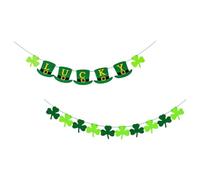 BETOOKY Bannière Décorative en Feutre Forme Trèfle et Chapeau Vert Réutilisable Légère pour Fête à Thème Saint-patrick Accessoire Facile à Ranger 1 Set