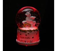 BETOOKY Boîte à Musique Licorne en Résine et Verre Boule de Cristal Lumineuse, Décoration de Bureau et Lampe de Nuit pour Chambre Élégante