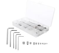 BETOOKY Boîte de Rangement Argentée sans Tête Facile à Installer Assortiment Vis en Acier Inoxydable 245 Pièces avec Clé Plate à Six Pans Creux, Filetage Robuste pour Garage et Atelier