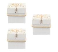 BETOOKY Boîtes pour Présents de Noël 3pcs en Papier et Plastique Blanc, Boîtes Carrées Classiques et Pratiques pour Bonbons et Artisanat Lors de Fêtes de Noël
