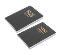 BETOOKY Carnet de Planification Quotidienne 2026 Noir, 2 Pièces, Papier Pu, Design Compact et Portable, Gestion des Tâches Travail en Équipe