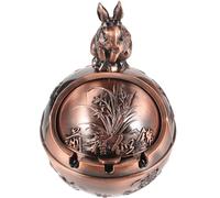 BETOOKY Cendrier à Couvercle Léger et Coupe-Vent de Lapin Vintage en Alliage de Zinc Décoration de Bureau Élégante et Unique